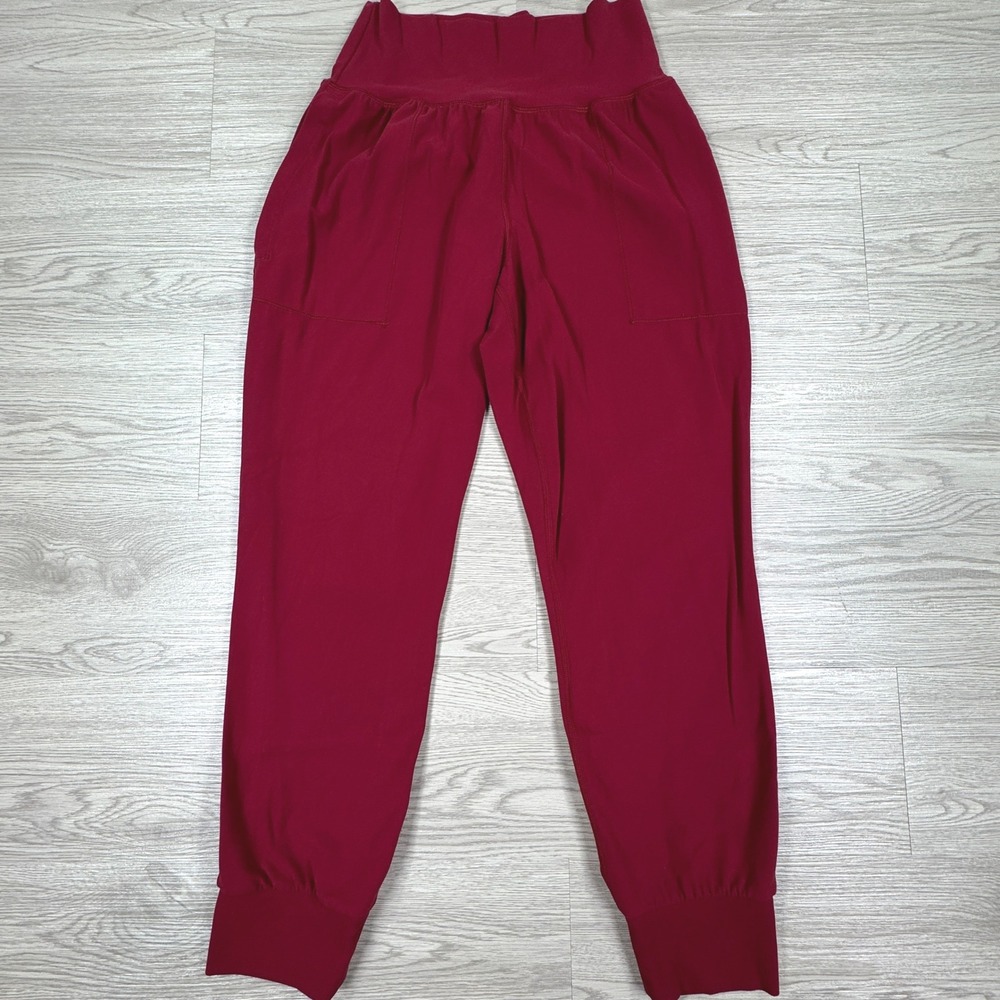 Athleta Women's Joggers Salutation Powervita Red XS High Waisted Pockets Yoga